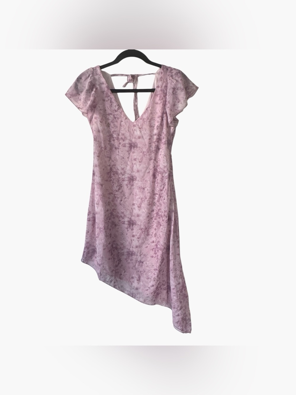 NEW Dizzy Lizzy Asymmetrical Lavender Floral V-Neck Dress, XSP